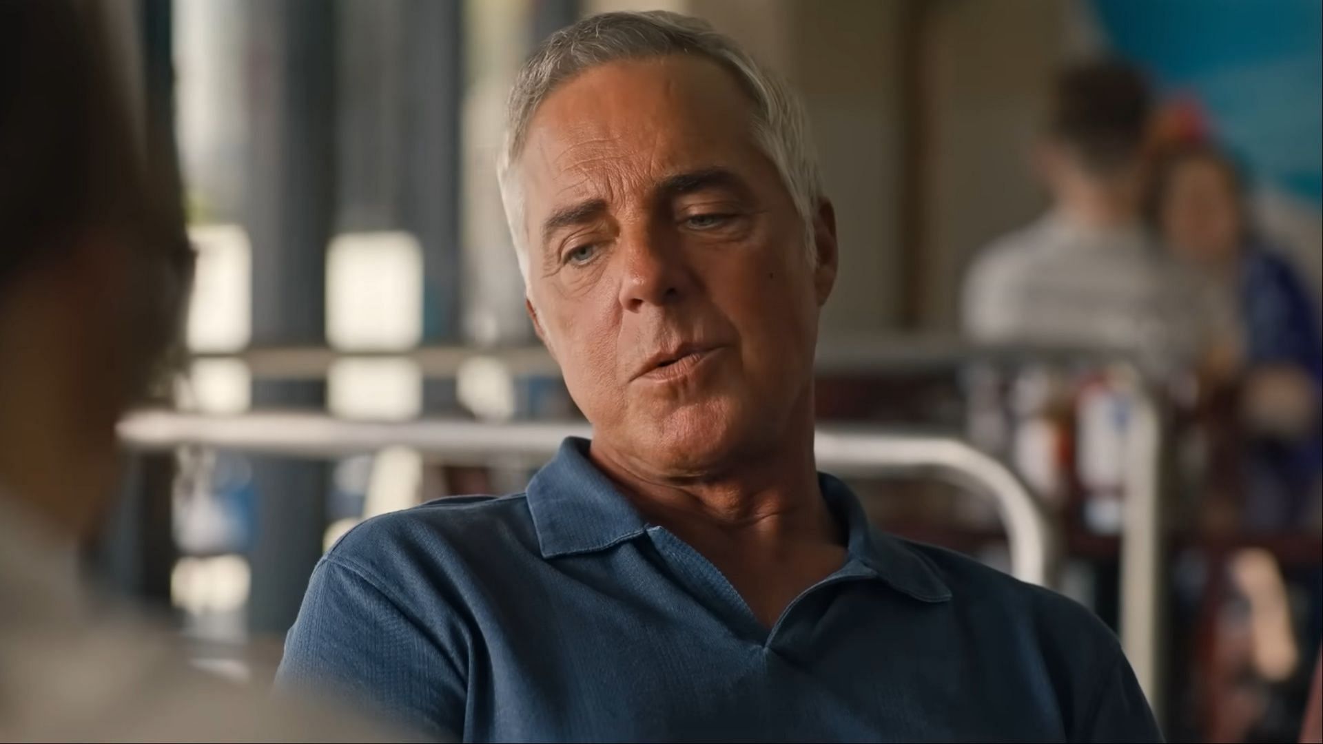Harry Bosch reflects on justice and legacy in Ballard season 1, signaling a shift in his moral compass. (Image via Prime Video)